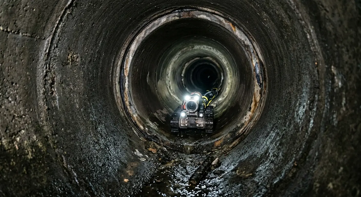 Robotic sewer camera inspecting pipe interior for Sewer Line Repair in Prescott Valley